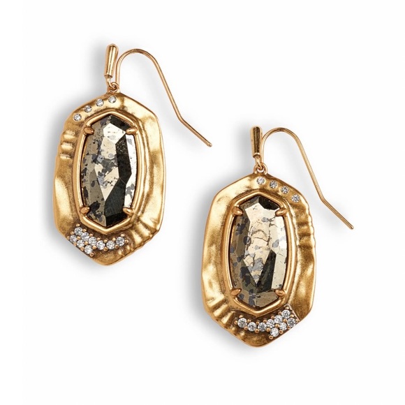 Kendra Scott Jewelry - SOLD 14K Gold Vintage Black Pyrite Drop Earrings
